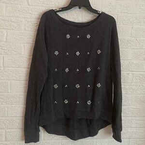 Grey sweatshirt with rhinestones SO PRETTY!!!